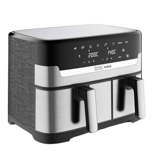 Tefal Jamie Oliver by Tefal Dual Drawer Heißluftfritteuse, 8,3 l/2,2 kg Schubladen