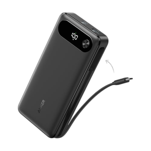 Anker DE Powerbank (20K, 87W, Integriertes USB-C Kabel)