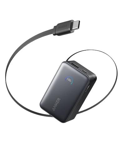 Anker Nano Power Bank (10K, 45W, Built-In Retractable USB-C Cable)