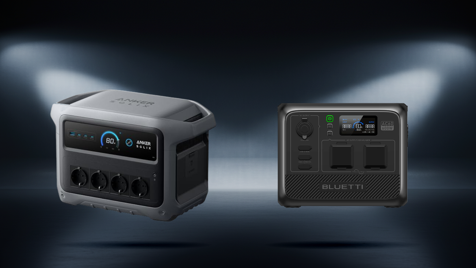 Produktvergleich – Pressebilder der getesteten Modelle: Anker SOLIX C1000 Gen 2 vs. Bluetti AC60: Das ultimative Duell der…