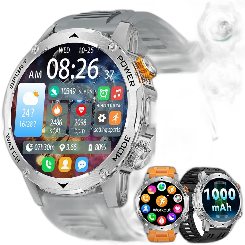 KI-Visualisierung – Deal-Grafik: DREMAC Smartwatch Herren-1000mAh/1.75'' HD für 56,09 Euro*: 55% Rabatt bei Amazon