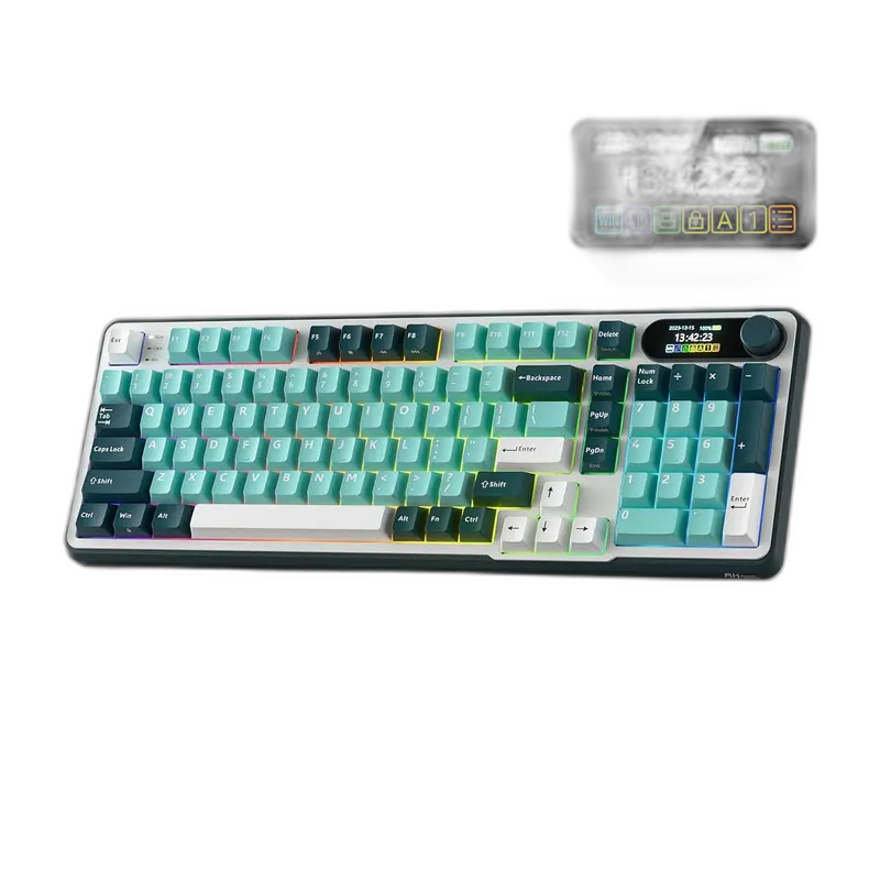 KI-Visualisierung – Deal-Grafik: RK ROYAL KLUDGE S98 kabellose mechanische Tastatur mitSmart Display für 139,99 Euro*: 0%…