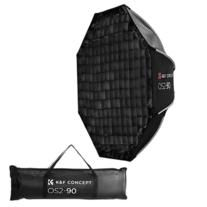 KI-Visualisierung – Deal-Grafik: K&F CONCEPT 90cm Octagonal Softbox Schnellmontage w/Gitter+Diffusor… für 51,67 Euro*: 40%…