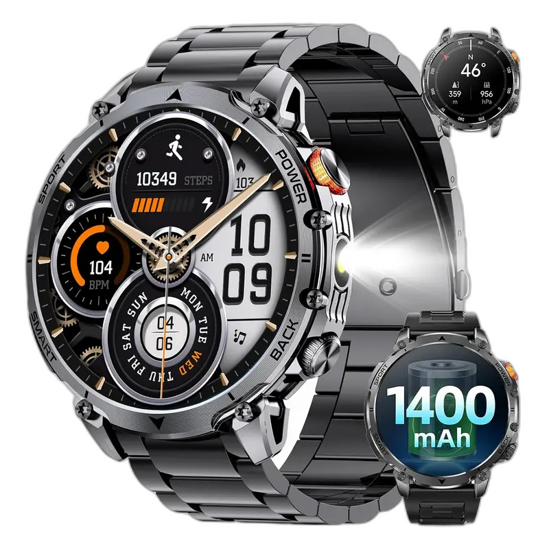 KI-Visualisierung – Deal-Grafik: Haulvean Militär Smartwatch Herren für 64,98 Euro*: 50% Rabatt bei Amazon