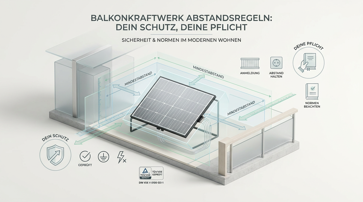 Symbolbild: Balkonkraftwerk Abstandsregeln: Dein Schutz, deine Pflicht