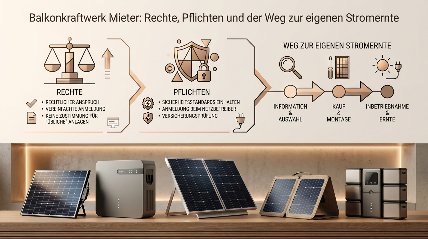 Symbolbild: Balkonkraftwerk Mieter: Rechte, Pflichten und der Weg zur eigenen Stromernte