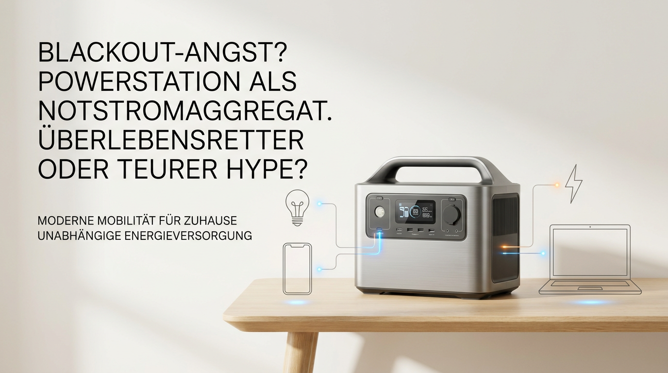 KI-Visualisierung – Symbolbild: <h1>Powerstation Notstrom: Bereit für den Blackout oder nur ein Camping-Gadget?</h1>