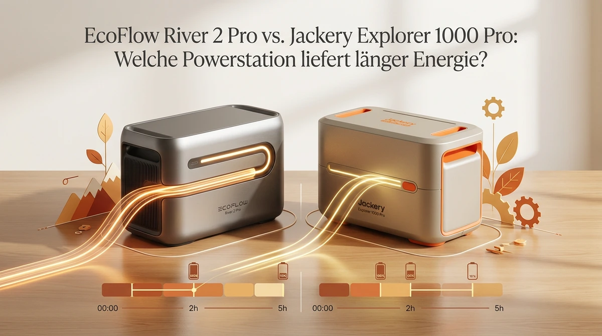 Symbolbild: EcoFlow River 2 Pro vs. Jackery Explorer 1000 Pro: Wer gewinnt im Ausdauer-Duell?
