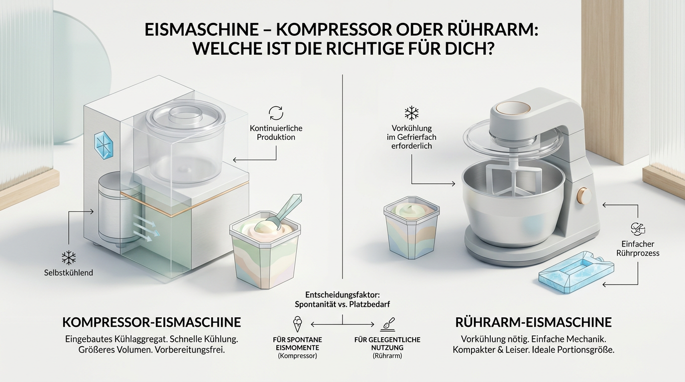 Symbolbild: Eismaschine Kompressor vs. Rührarm-Modell: Die richtige Wahl treffen