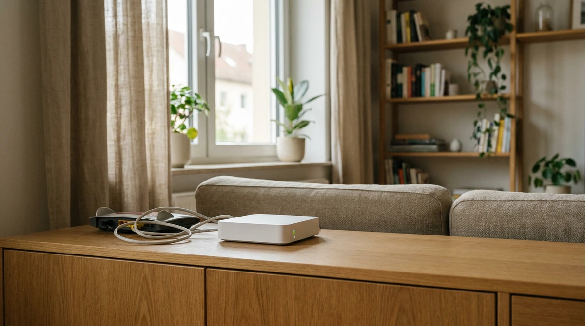 KI-Visualisierung – Symbolbild: <h1>Smart Home Zentrale WLAN Probleme: Dein Gateway offline? So behebst du…
