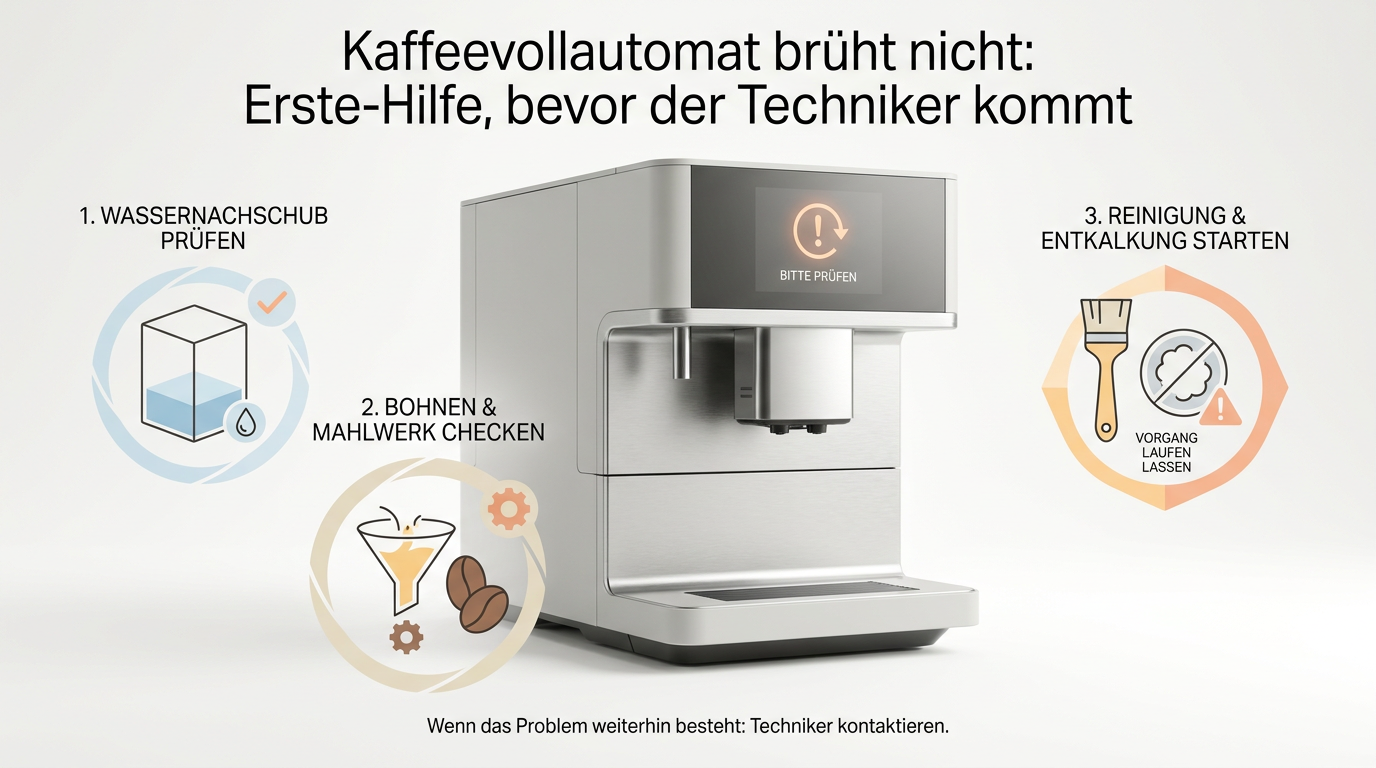 Symbolbild: Kaffeevollautomat brüht nicht: Erste-Hilfe, bevor der Techniker kommt