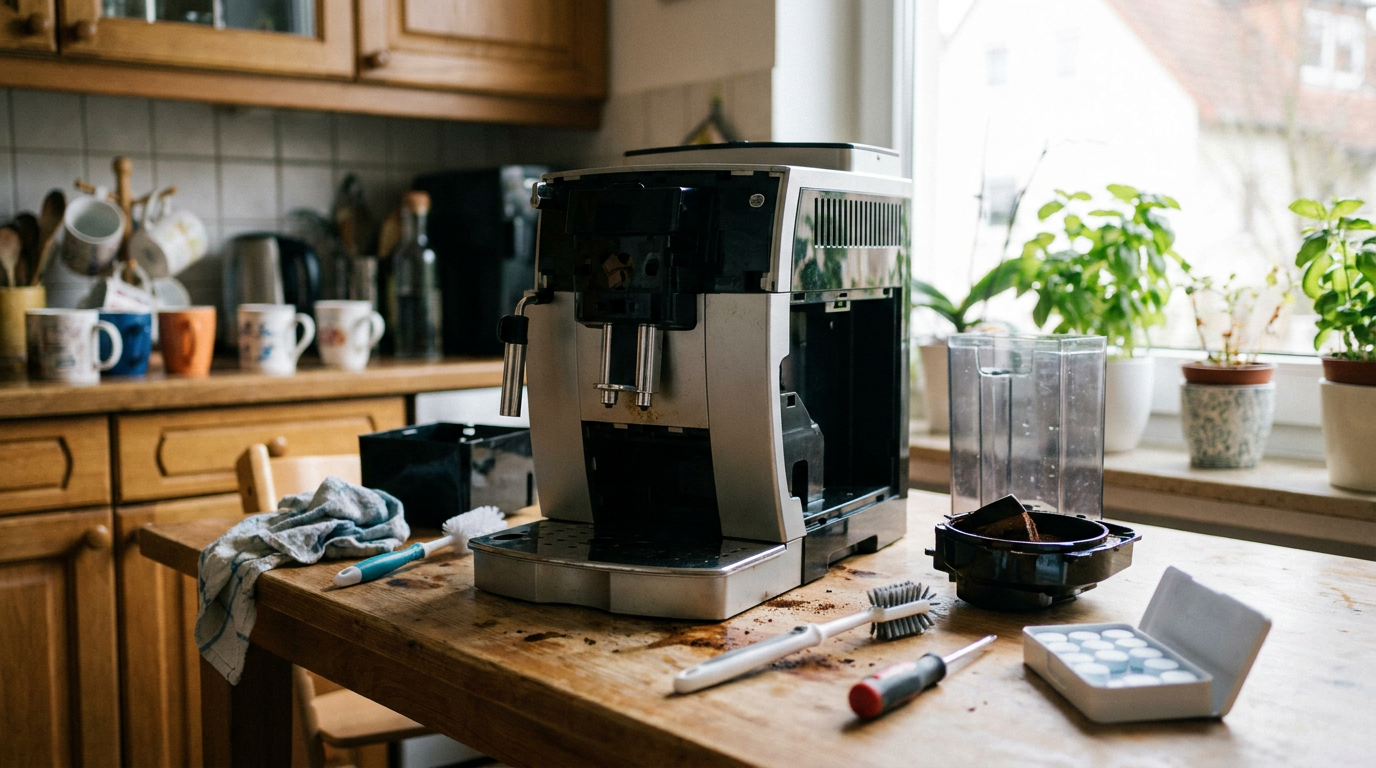 KI-Visualisierung – Symbolbild: Kaffeevollautomat reinigen: Bester Geschmack dank richtiger Pflege