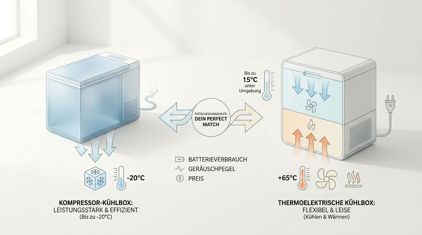 Symbolbild: Kühlbox-Wahl: Kompressor oder Thermoelektrisch – Dein Guide für 2026
