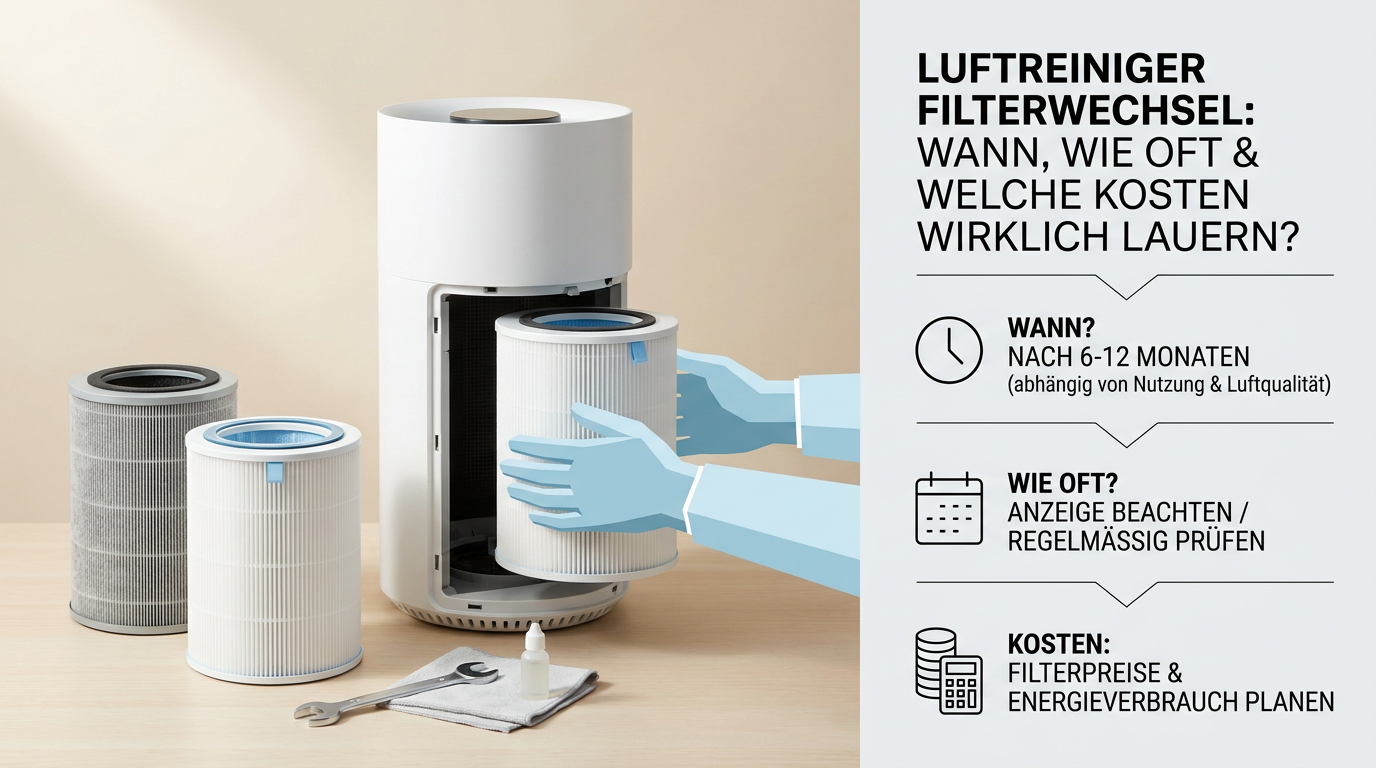Symbolbild: Luftreiniger Filterwechsel: Wann, wie oft & welche Kosten wirklich lauern?
