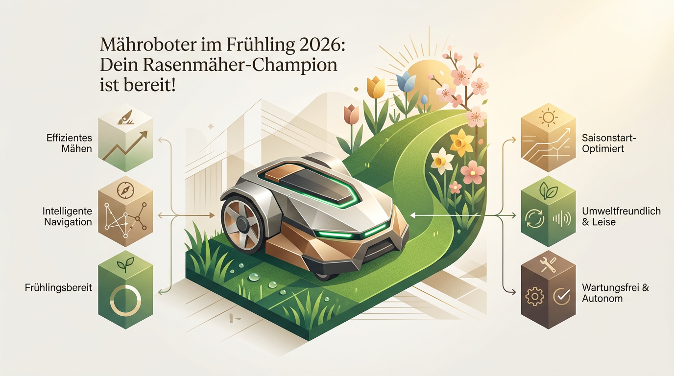 Symbolbild: Mähroboter im Frühling 2026: Dein Rasenmäher-Champion ist bereit!