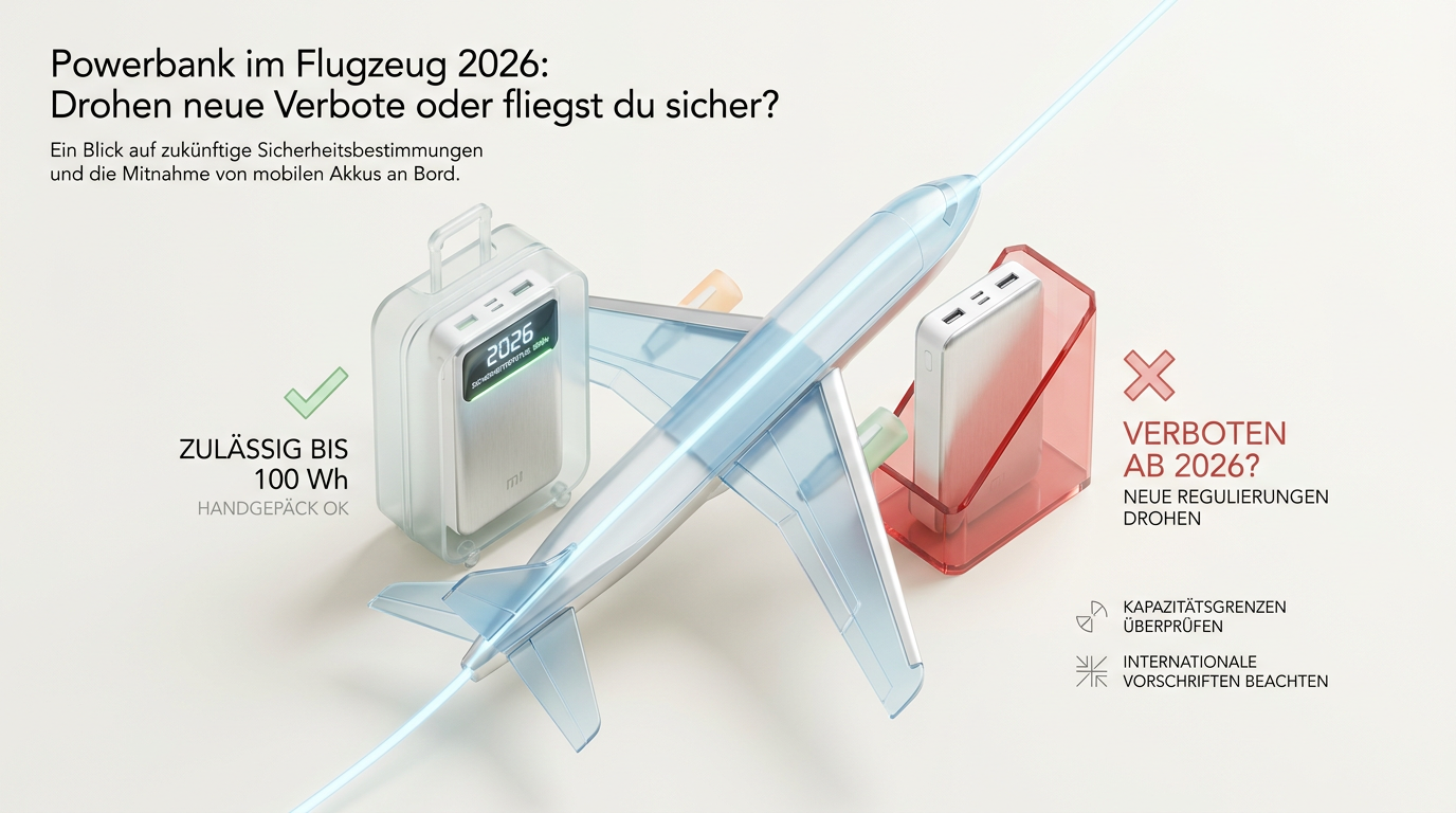 KI-Visualisierung – Symbolbild: Sicher fliegen mit Powerbank: Regeln für Handgepäck 2026