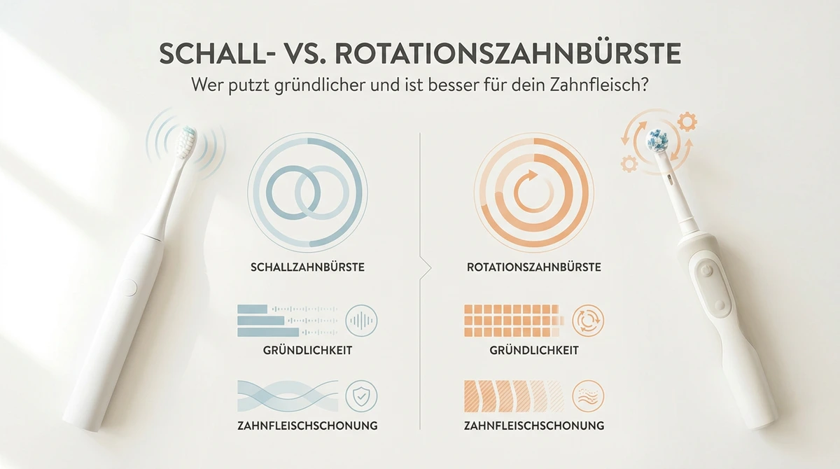 Symbolbild: Schallzahnbürste vs Rotationszahnbürste: Wer reinigt wirklich besser?