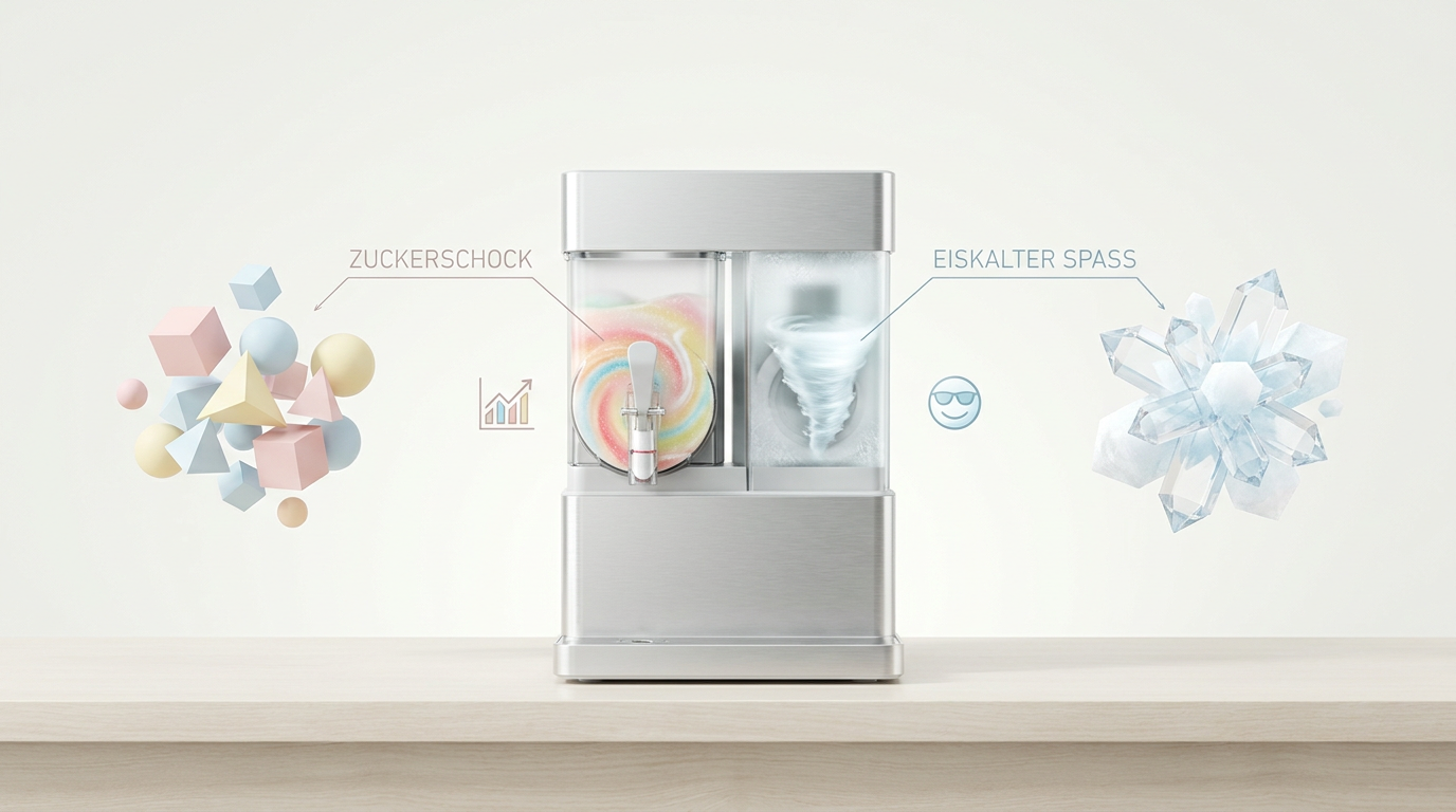 KI-Visualisierung – Symbolbild: Slush Eis Maschine Kinderzimmer: Zuckerschock oder eiskalter Spaß?