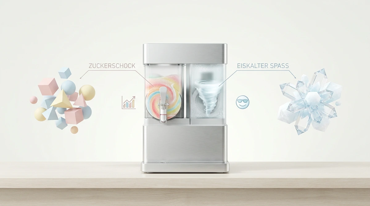 KI-Visualisierung – Symbolbild: Slush Eis Maschine Kinderzimmer: Zuckerschock oder eiskalter Spaß?