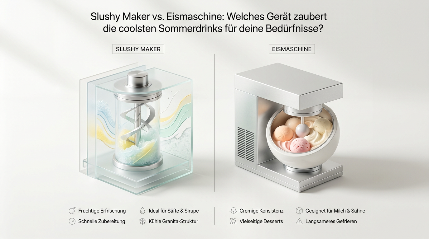 Symbolbild: Slushy Maker vs. Eismaschine: Welche Maschine sorgt für die beste Abkühlung?