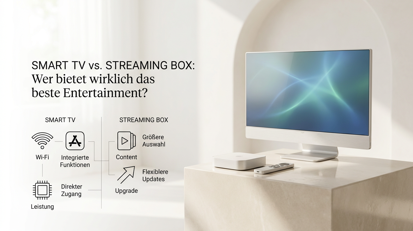 KI-Visualisierung – Symbolbild: Smart TV vs Streaming Box: Wer gewinnt im Kampf um das beste Entertainment-Erlebnis?