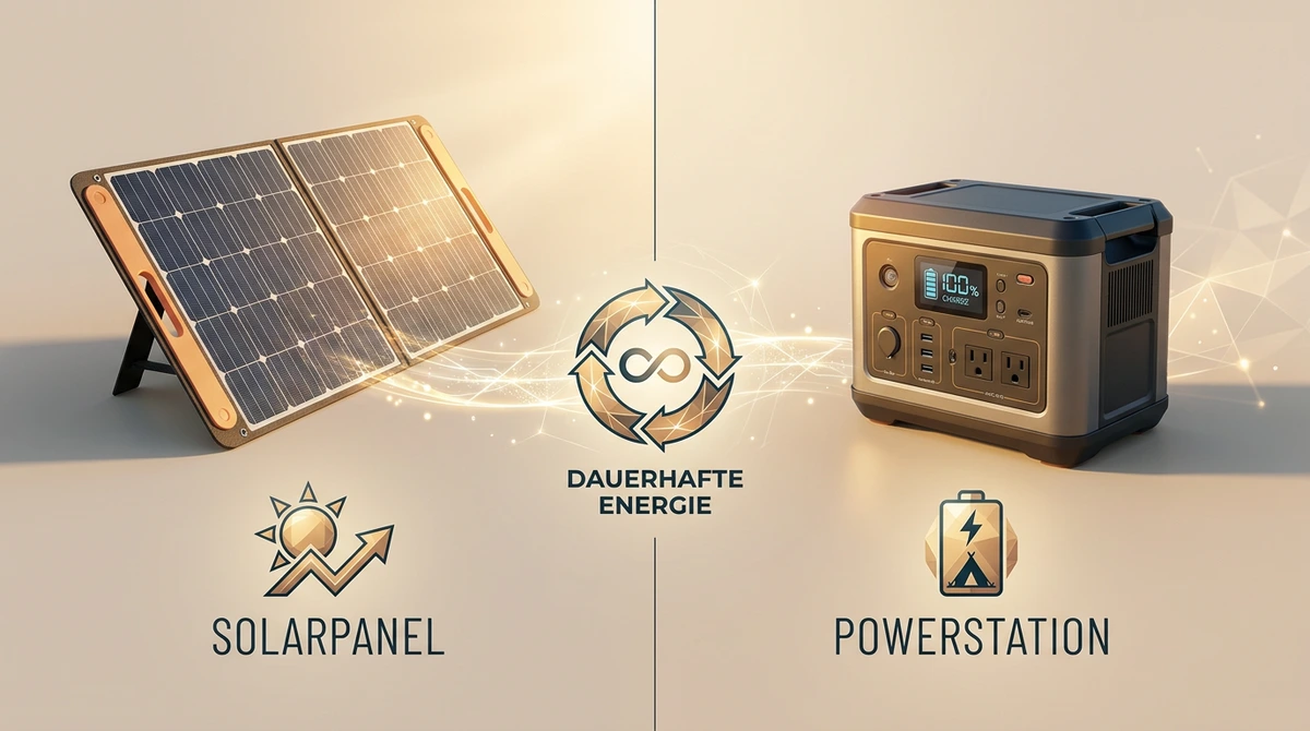 Symbolbild: Solarpanel Powerstation Camping: Dein Guide für dauerhafte Energie