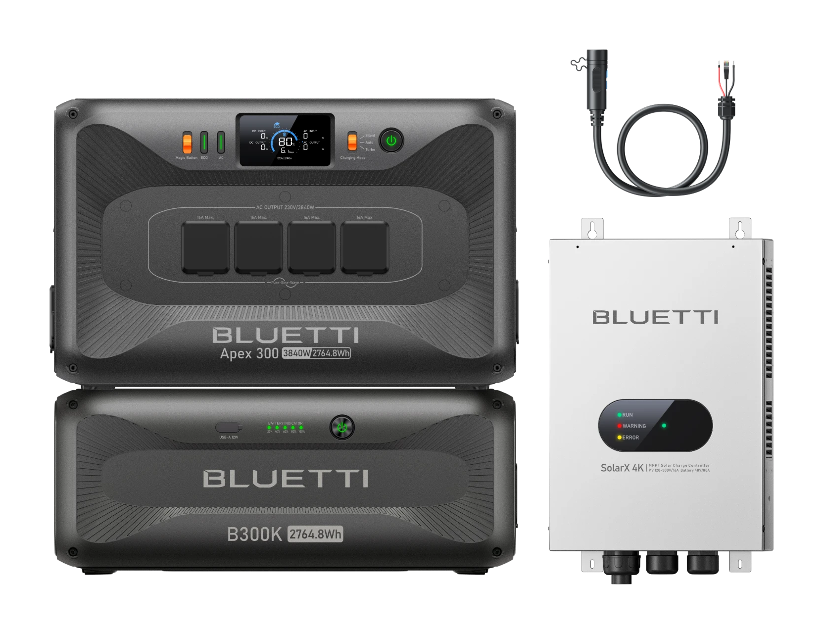 Bluetti Apex 300 + B300K + SolarX 4K + Cable P090D