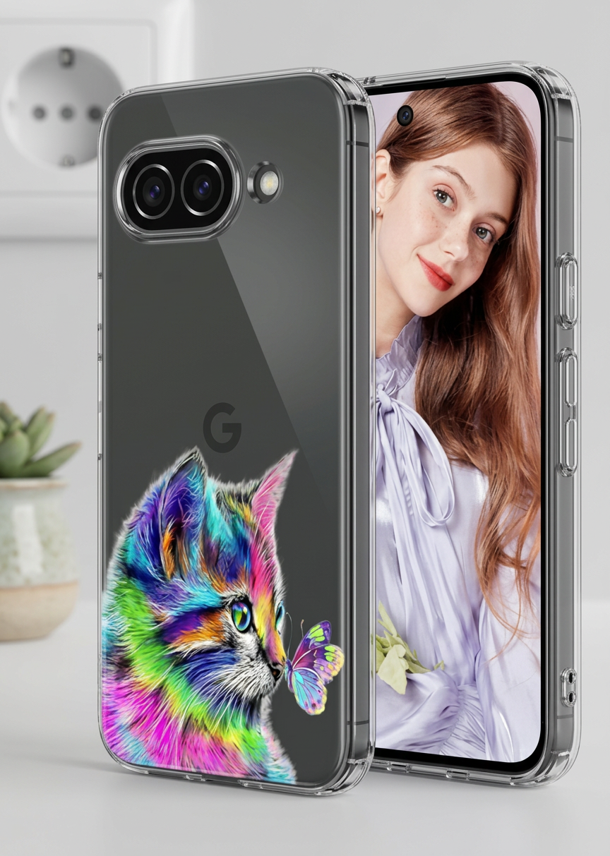 KI-Visualisierung: Google Pixel 10a Smartphone-Display bei Tageslicht betrachtet