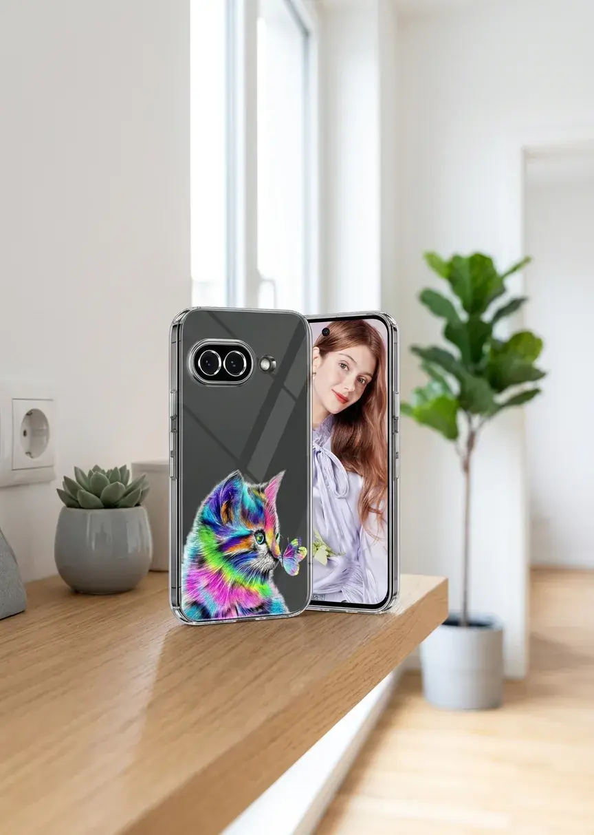 KI-Visualisierung: Google Pixel 10a Smartphone in heller Wohnumgebung platziert