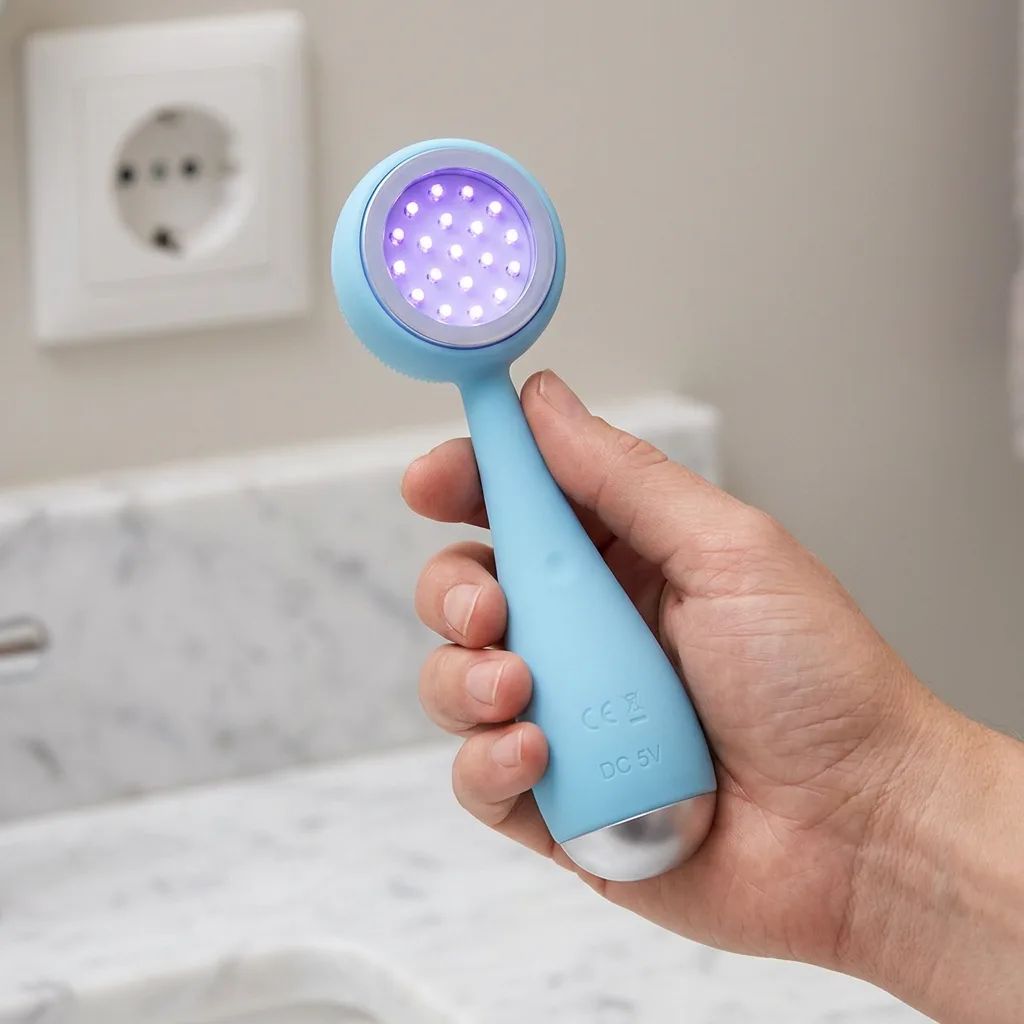PMD Beauty PMD Clean Acne – held in one adult hand to make the handheld size unmistakable — the device must fit comfortably…