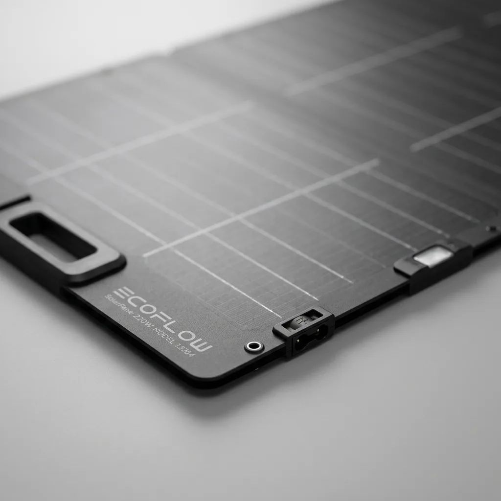 KI-Visualisierung: EcoFlow 220W Leichtes Tragbares Solarpanel Faltbares Solarpanel in der Detailansicht