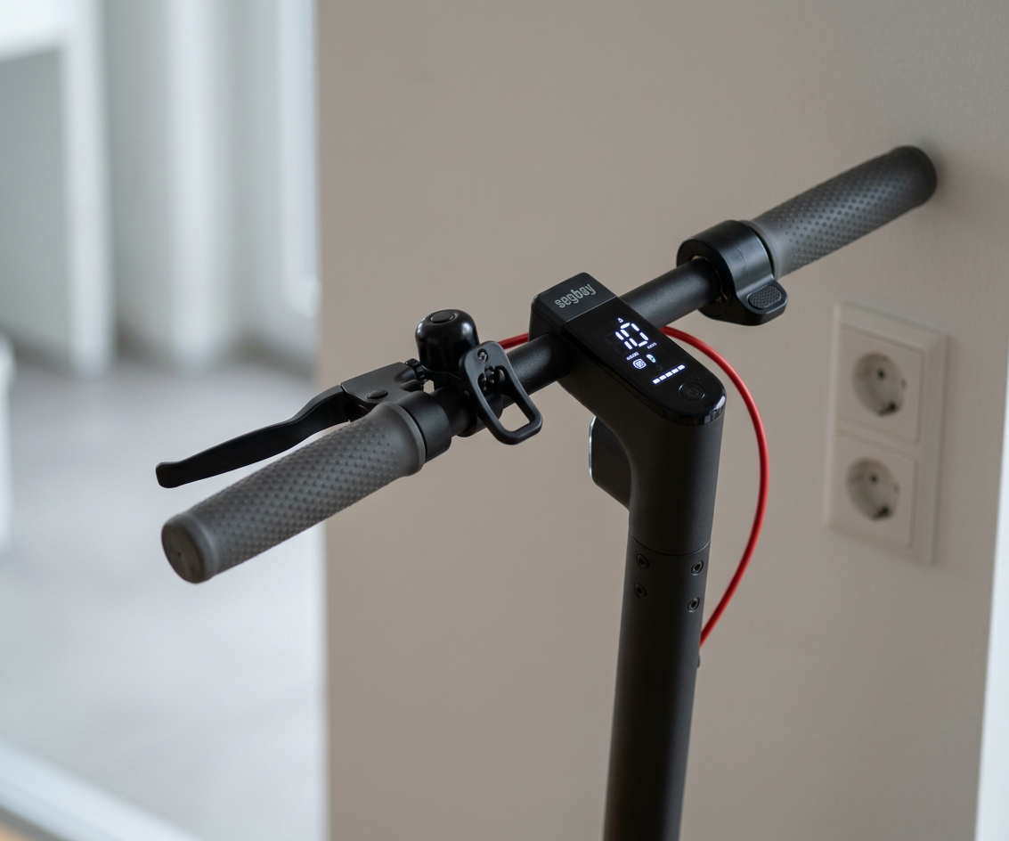 KI-Visualisierung: Segway MAX G3 D Bedienelemente am Lenker eines Rollers