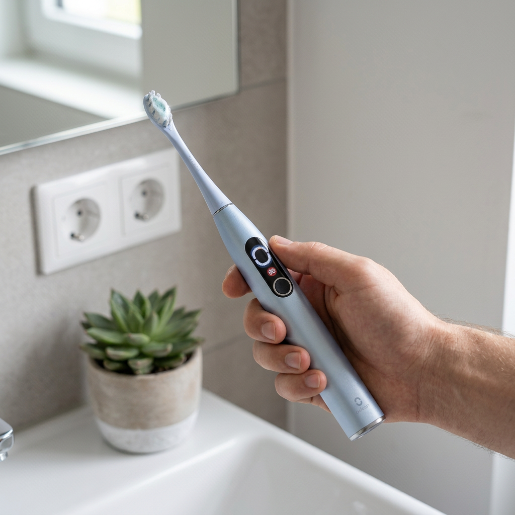 Oclean X Pro Digital – being used in a natural, realistic everyday scenario