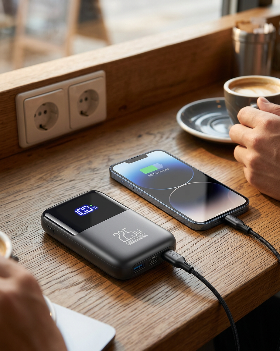 INIU B61 Power Bank 10000mAh, 3-Port Design im Alltag