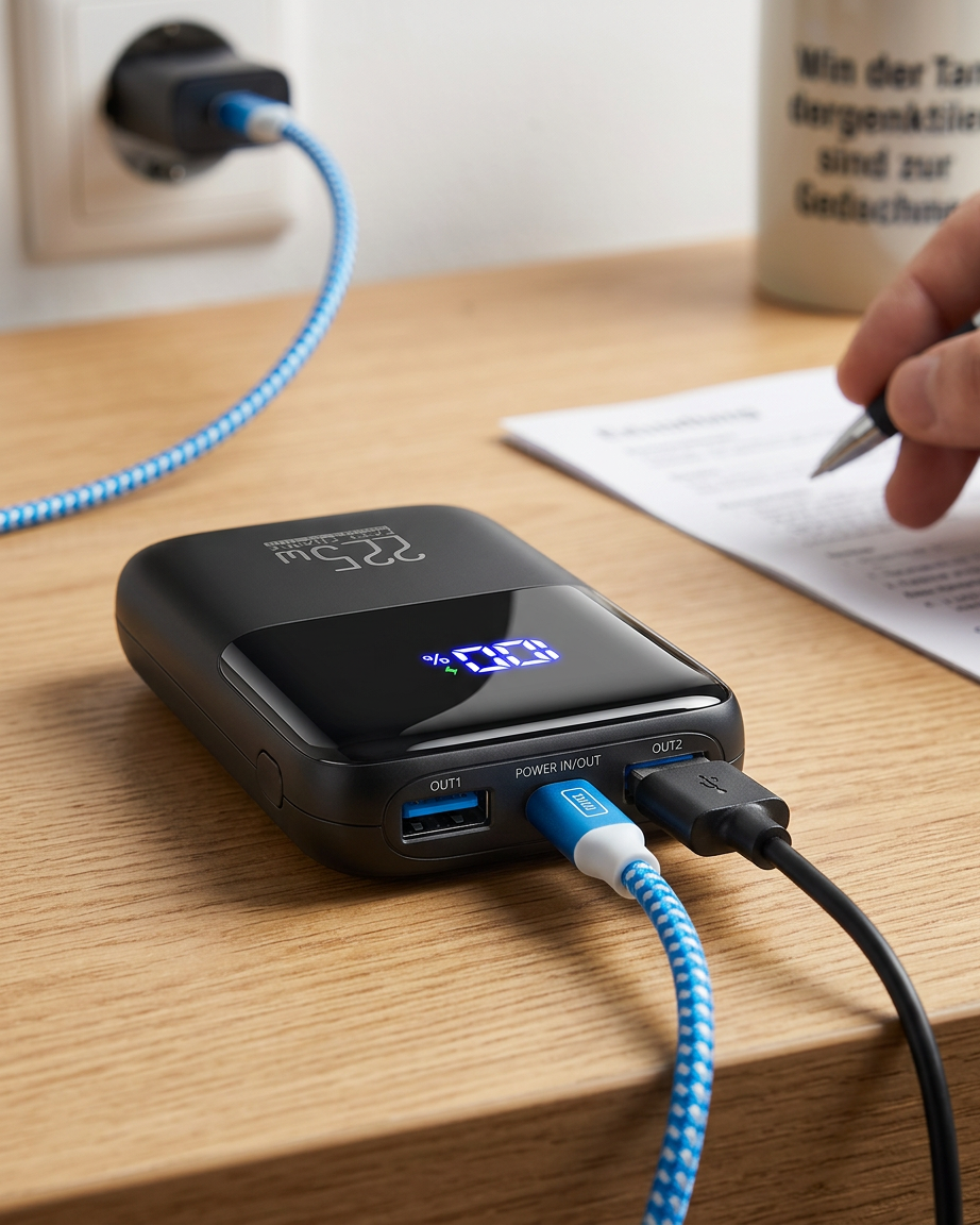 INIU B61 Power Bank 10000mAh, 3-Port Design im Alltag