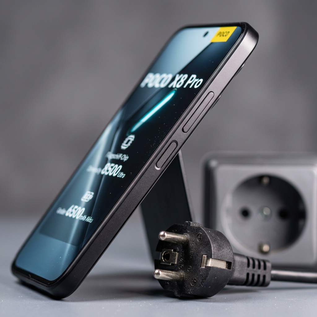 KI-Visualisierung: Xiaomi POCO X8 Pro Mobiltelefon im alltäglichen Gebrauch