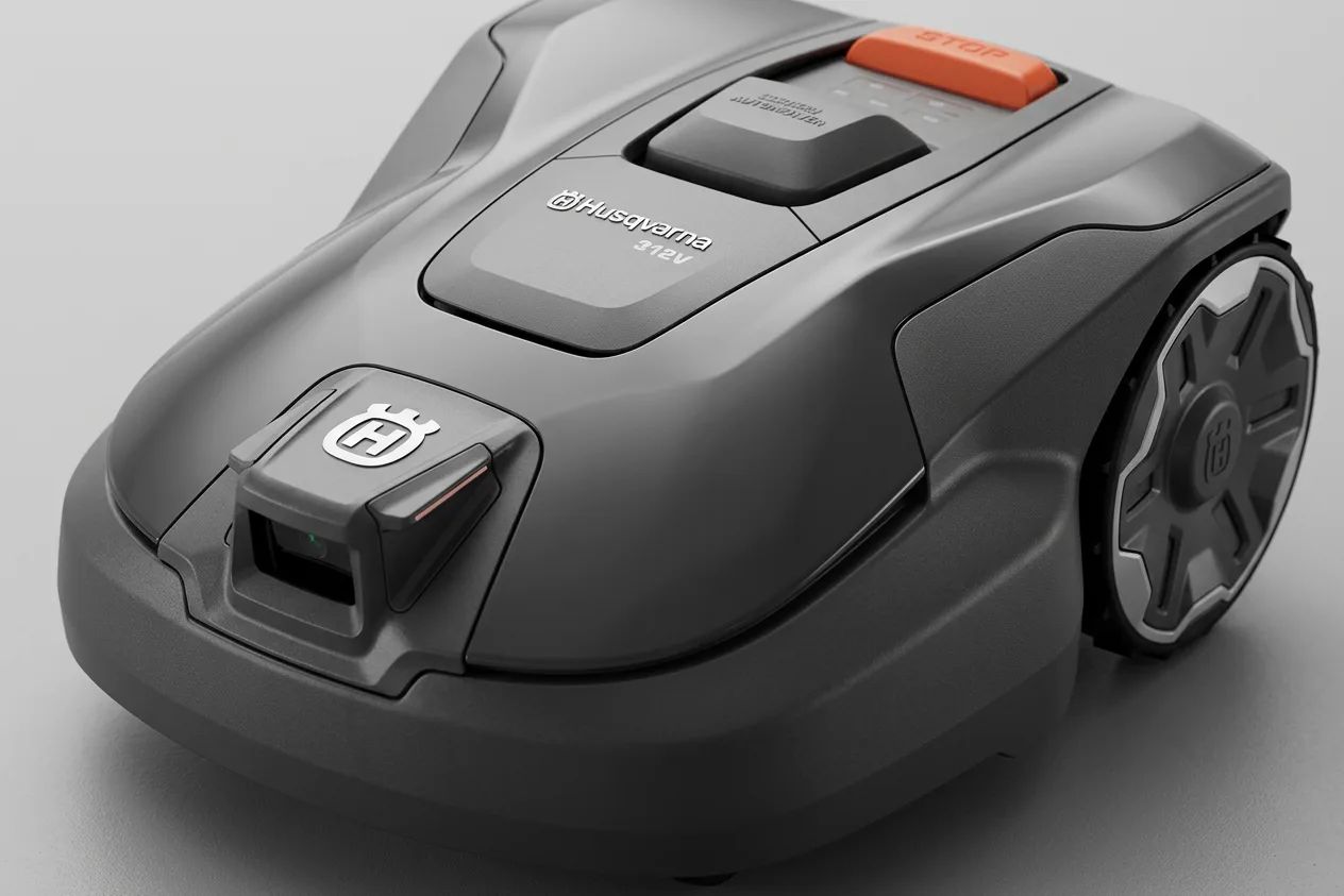 Husqvarna Automower 312V – detailed view of the key features, buttons and design elements