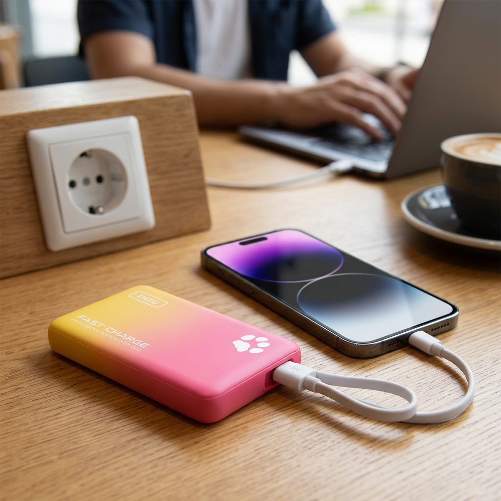 INIU Pawsible P41L-E2 Power Bank with Build in Cable Slimmest 45W 10000mAh im Alltag