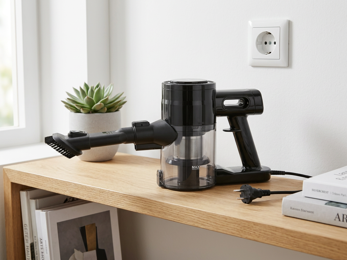 Silvercrest 2-in-1-Staubsauger (kabelgebunden) – placed in a clean, well-lit home environment