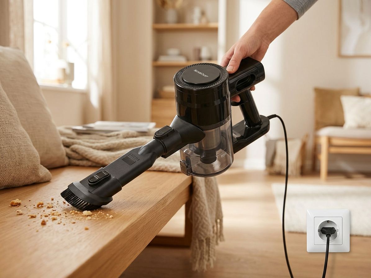 Silvercrest 2-in-1-Staubsauger (kabelgebunden) – being used in a natural, realistic everyday scenario