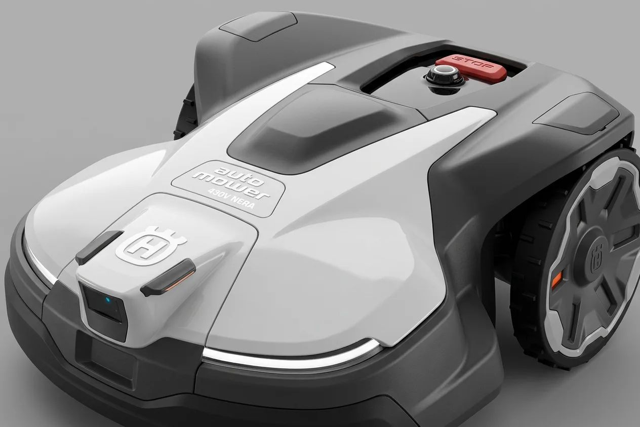 Husqvarna Automower 430V NERA – detailed view of the key features, buttons and design elements