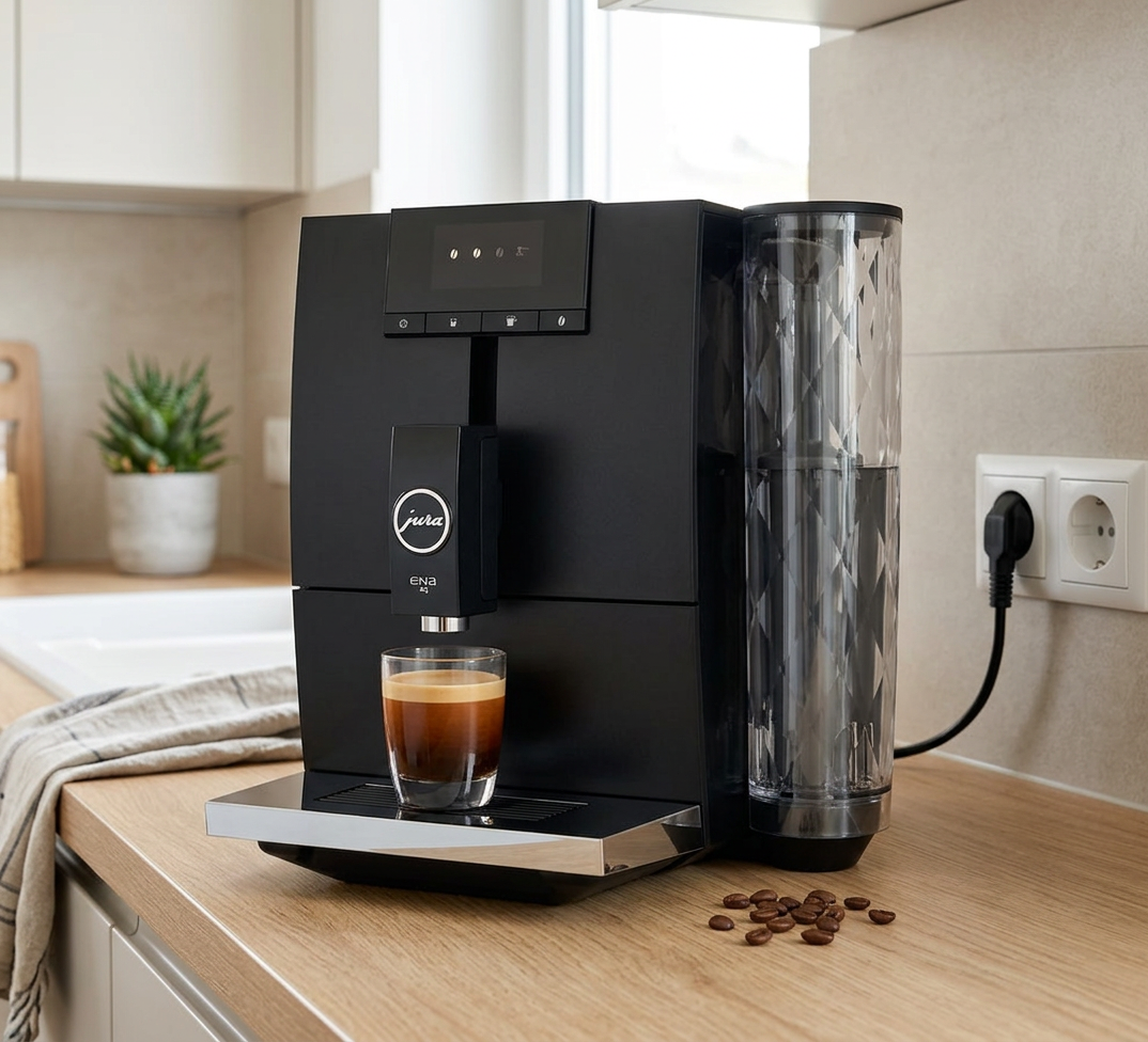KI-Visualisierung: Jura ENA 4 Kaffeevollautomat in der Küchenumgebung