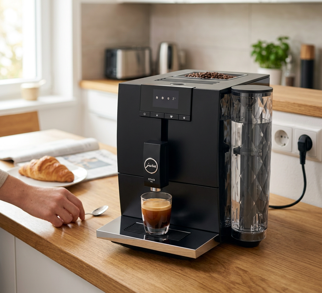 KI-Visualisierung: Jura ENA 4 Kompakte Kaffeemaschine auf der Arbeitsplatte