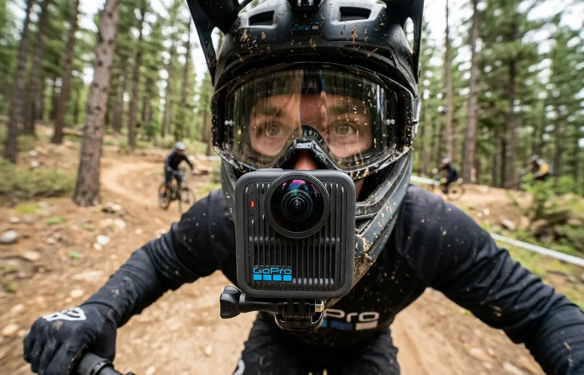 KI-Visualisierung: GoPro Hero 12 Black Creator Edition kompakte Kamera im täglichen Einsatz