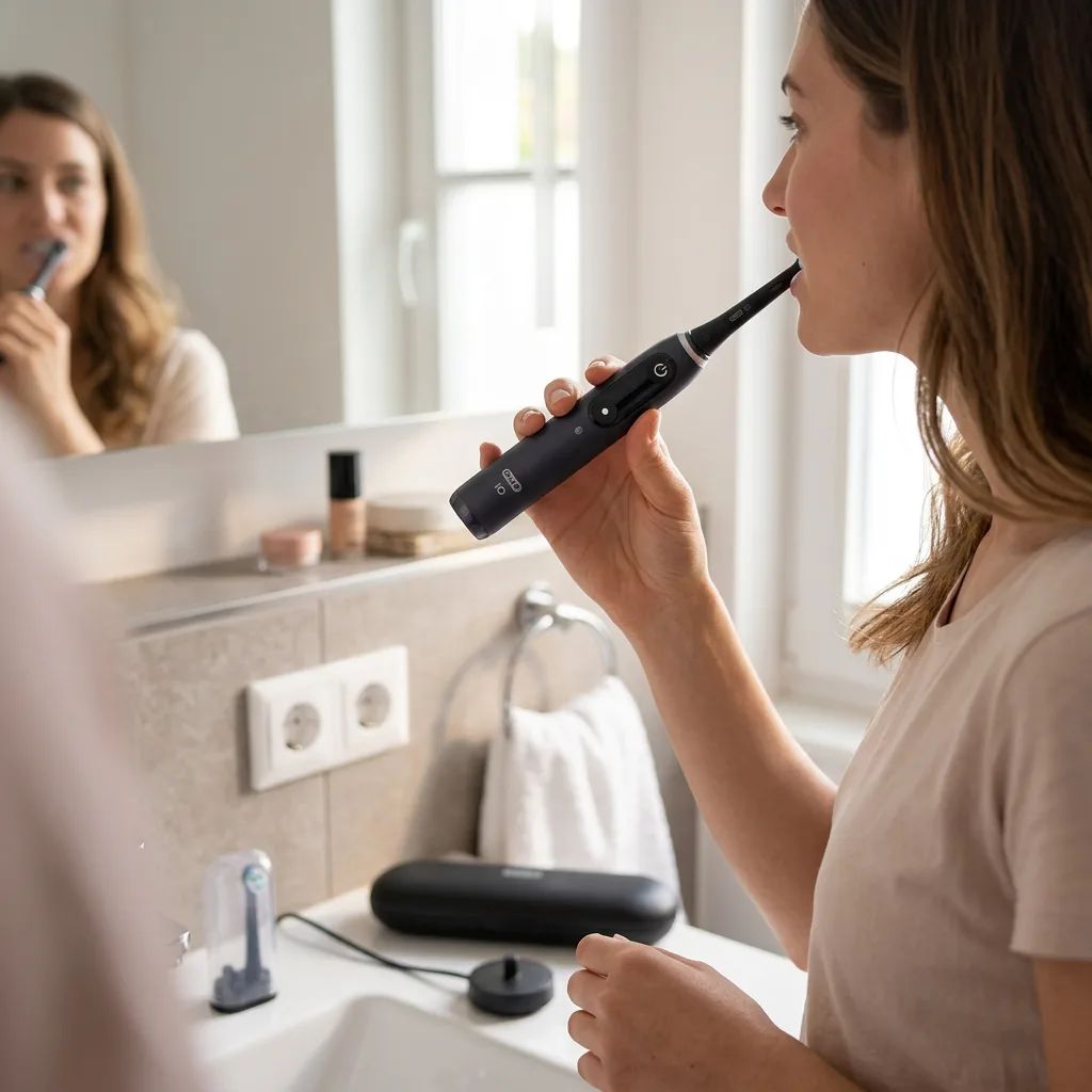 Oral-B iO Serie 8 – being used in a natural, realistic everyday scenario