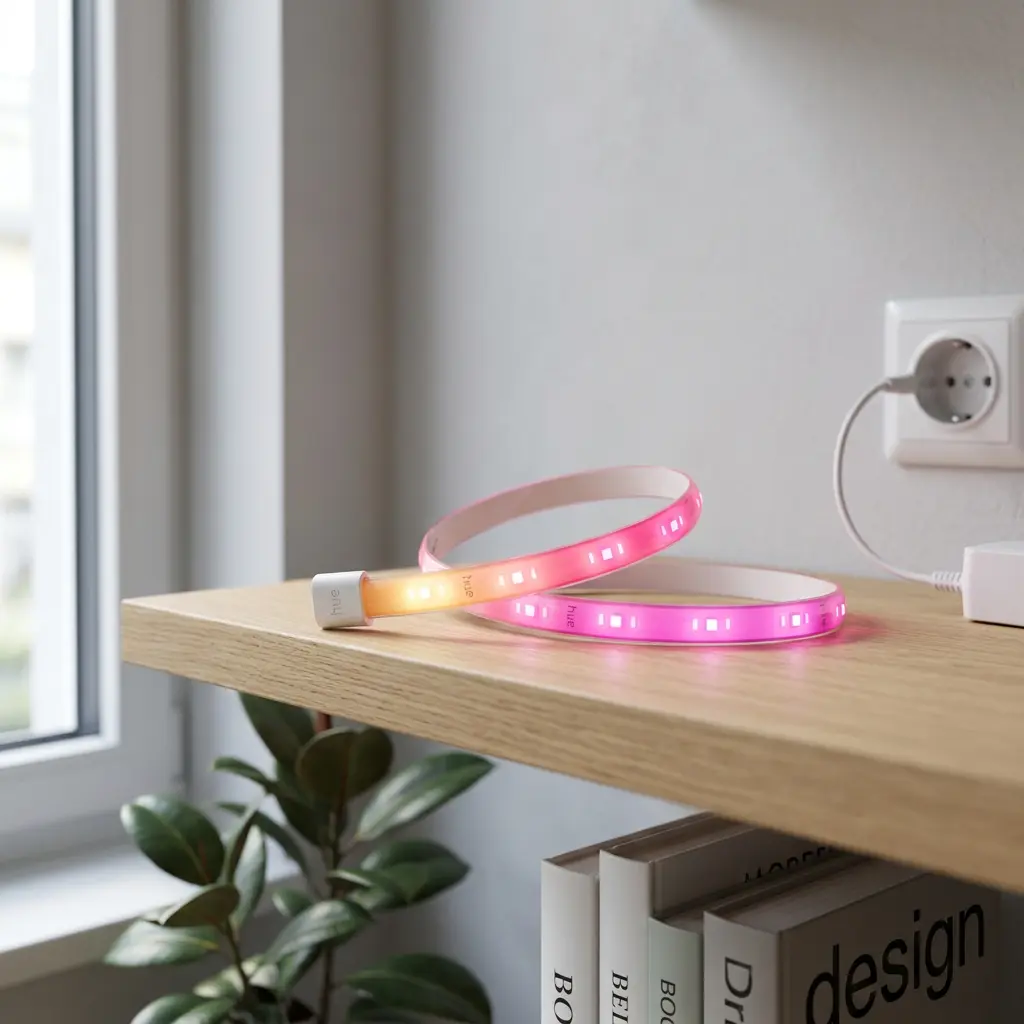 Philips Hue Hue Flux LED-Streifen, 2 m Verlängerung – placed in a clean, well-lit home environment