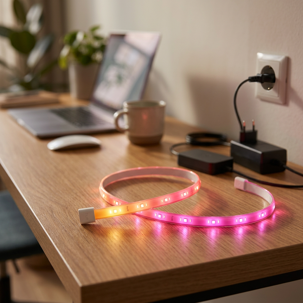 Philips Hue Hue Flux LED-Streifen, 2 m Verlängerung – being used in a natural, realistic everyday scenario