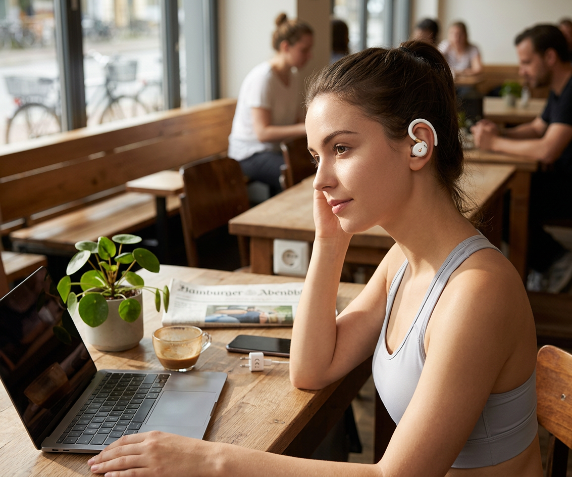KI-Visualisierung: Soundcore Sport X20 Kabellose Kopfhörer beim Sport