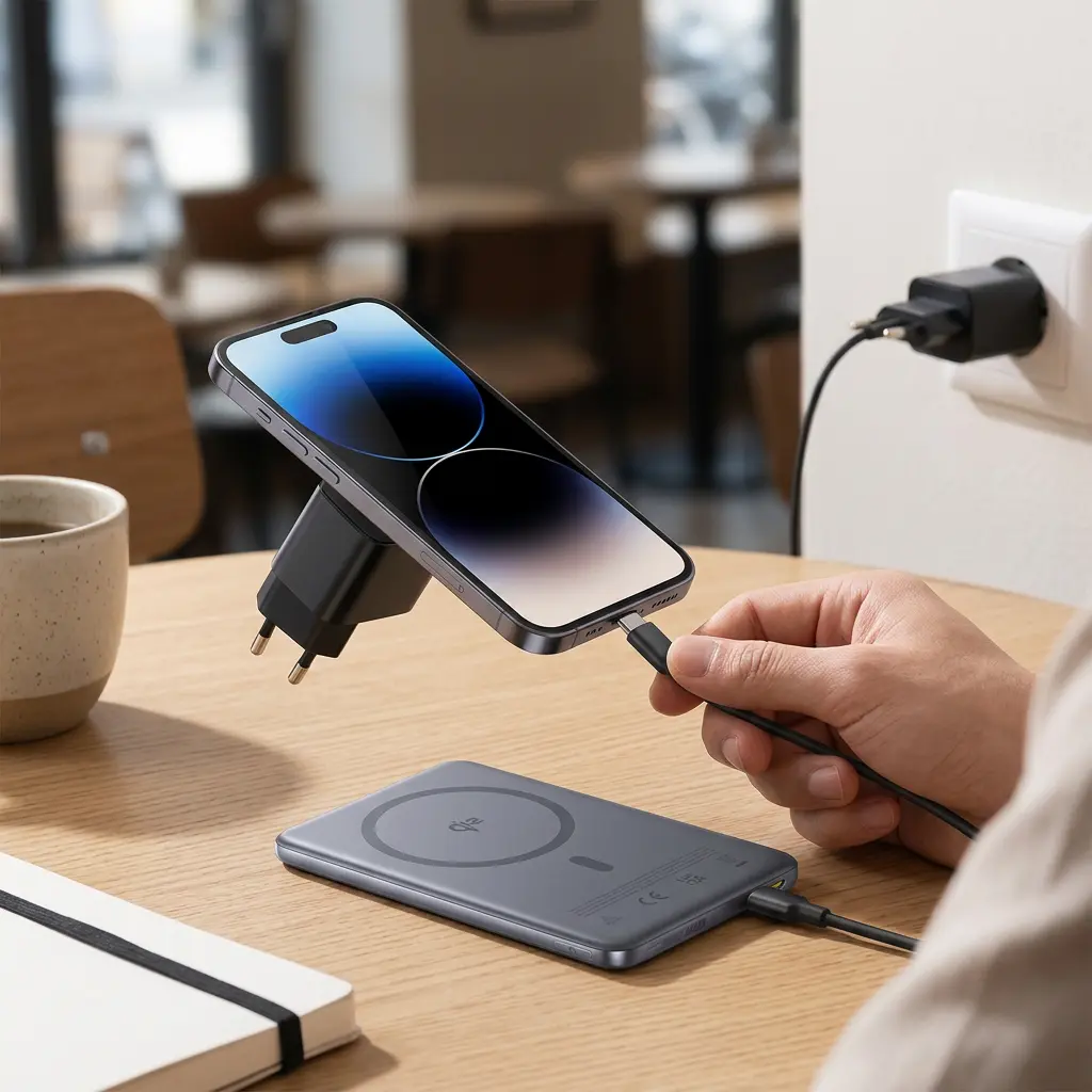 Baseus PicoGo Ultra-Slim Qi2 Magnetic Power Bank 10000mAh im Alltag