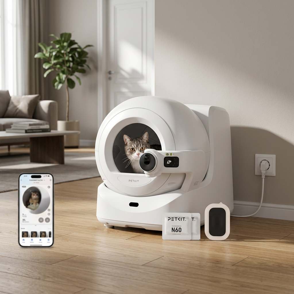 KI-Visualisierung: Petkit Purobot Ultra Haustierzubehör in modernem Innenraum